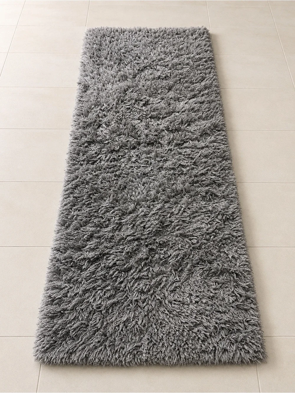 Luxury Gray Shag Bath Runner - Plush Comfort